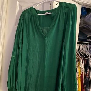 Women’s plus size, Carolina Belle, long sleeve silky blouse